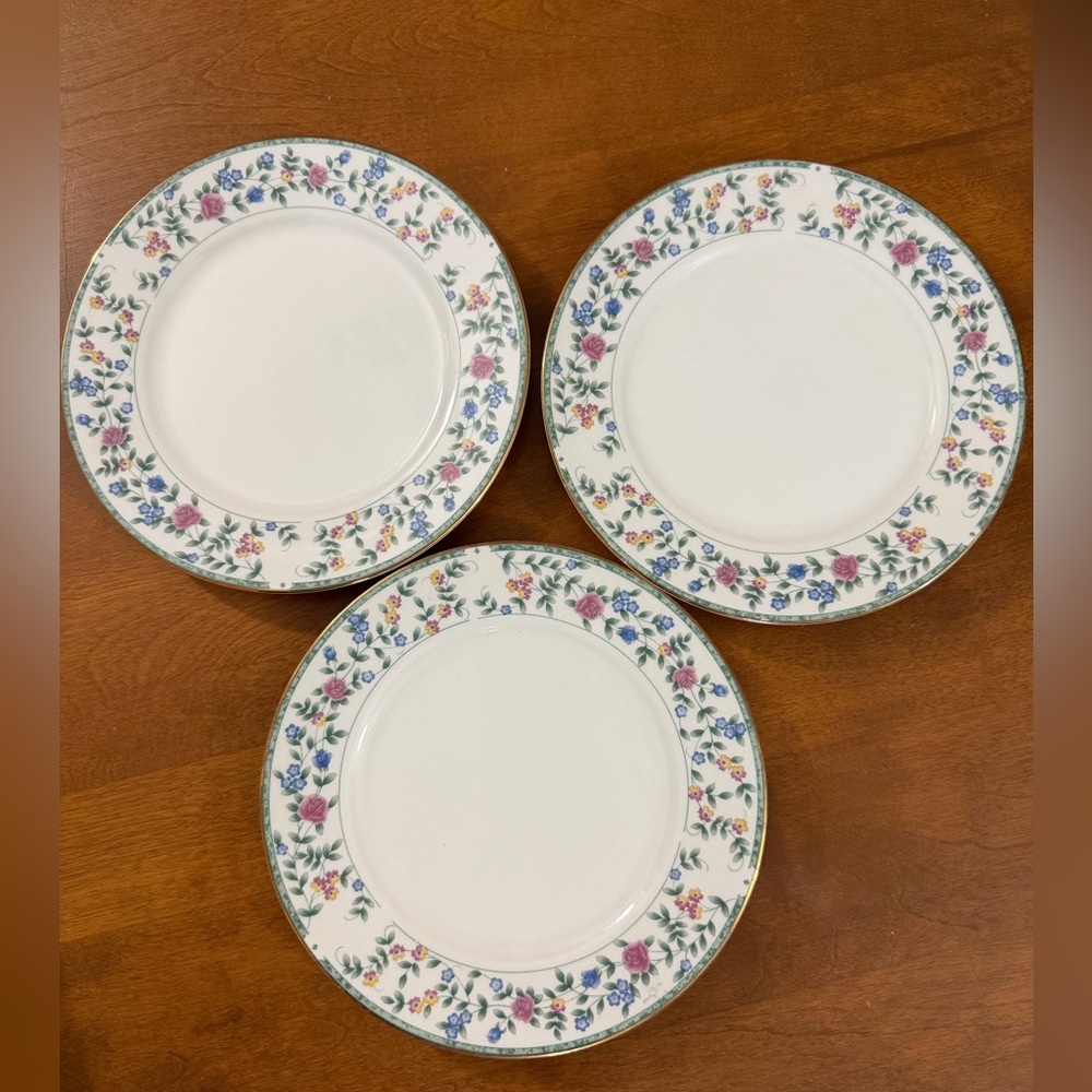 Vintage China Pearl by Diane Elegant Floral Salad Plates set- includes 3